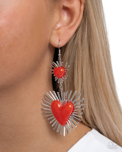 Paparazzi "Sunburst Sweethearts" Red Earrings Paparazzi Jewelry