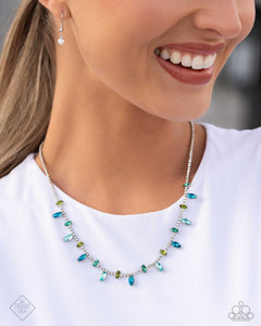 Paparazzi PREORDER "Feminine Fashion" Blue Fashion Fix Necklace & Earring Set Paparazzi Jewelry