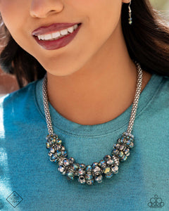 Paparazzi PREORDER "Ignited Impression" Silver Fashion Fix Necklace & Earring Set Paparazzi Jewelry