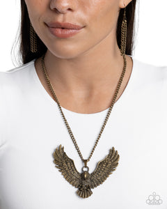 Paparazzi "Edgy Eagle" Brass Necklace & Earring Set Paparazzi Jewelry