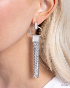 Paparazzi "Softly Streamlined" White Post Earrings Paparazzi Jewelry