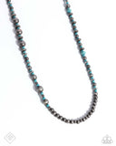 Paparazzi "Daring Desert" Blue Fashion Fix Necklace & Earring Set Paparazzi Jewelry