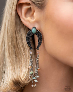 Paparazzi PREORDER "Sahara Sway" Blue Fashion Fix Post Earrings Paparazzi Jewelry