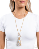 Paparazzi "Planetary Pizzazz" Gold Lanyard Necklace & Earring Set Paparazzi Jewelry