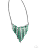 Paparazzi "Fashionable Fringe" Green Necklace & Earring Set Paparazzi Jewelry