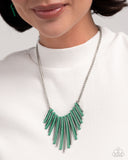 Paparazzi "Fashionable Fringe" Green Necklace & Earring Set Paparazzi Jewelry