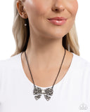 Paparazzi "Bewitching Bow" Black Necklace & Earring Set Paparazzi Jewelry