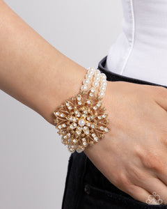 Paparazzi "Flattering Floral" Gold Bracelet Paparazzi Jewelry