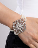 Paparazzi "Flattering Florals" White Bracelet Paparazzi Jewelry