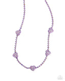 Paparazzi "Homecoming Hearts" Purple Necklace & Earring Set Paparazzi Jewelry