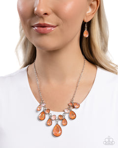 Paparazzi "Talented Teardrops" Orange Necklace & Earring Set Paparazzi Jewelry