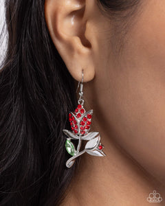 Paparazzi "Tulip Tradition" Red Earrings Paparazzi Jewelry