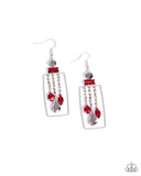 Paparazzi "Framed Feature" Red Earrings Paparazzi Jewelry