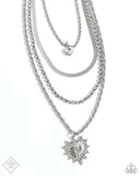 Paparazzi "Excessive Embellishment" White Fashion Fix Necklace & Earring Set Paparazzi Jewelry