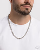 Paparazzi "Linked Lounge" Silver Mens Urban Necklace Unisex Paparazzi Jewelry