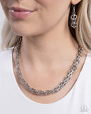 Paparazzi "Immaculate Industry" Silver Necklace & Earring Set Paparazzi Jewelry