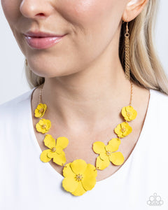 Paparazzi "Arranged Aria" Yellow Necklace & Earring Set Paparazzi Jewelry