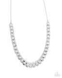 Paparazzi "Linked Lady" White Necklace & Earring Set Paparazzi Jewelry