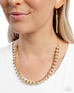 Paparazzi "Linked Lady" Gold Necklace & Earring Set Paparazzi Jewelry