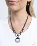 Paparazzi "Linked Leader" Black Necklace & Earring Set Paparazzi Jewelry