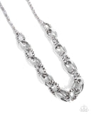 Paparazzi "Flickering Fact" Silver Necklace & Earring Set Paparazzi Jewelry