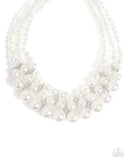 Paparazzi "Glossy Gala" White Necklace & Earring Set Paparazzi Jewelry