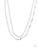 Paparazzi "Laidback Layers" Silver Necklace & Earring Set Paparazzi Jewelry