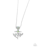 Paparazzi "Anchored Accent" Green Necklace & Earring Set Paparazzi Jewelry