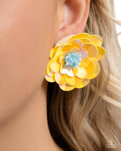 Paparazzi "Floating Florals" Yellow Post Earrings Paparazzi Jewelry