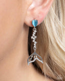 Paparazzi "Mermaid Motivation" Blue Post Earrings Paparazzi Jewelry