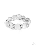 Paparazzi "Shimmery Sneak Peek" White Bracelet Paparazzi Jewelry