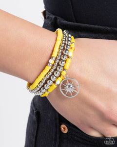 Paparazzi "Nuanced Navigator" Yellow Bracelet Paparazzi Jewelry