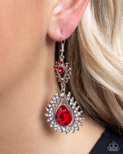 Paparazzi "Teardrop Traveler" Red Earrings Paparazzi Jewelry