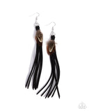 Paparazzi "Feathered Festivity" Black Earrings Paparazzi Jewelry