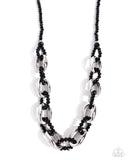 Paparazzi "Flickering Fact" Black Necklace & Earring Set Paparazzi Jewelry