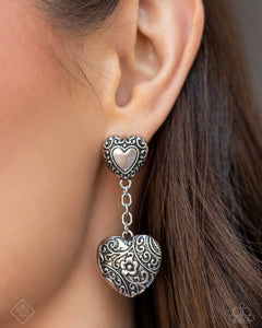 Paparazzi "Rustic Reveal" Silver Fashion Fix Post Earrings Paparazzi Jewelry