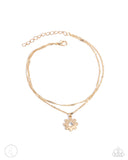 Paparazzi "Blossoming Breeze" Gold Anklet Bracelet Paparazzi Jewelry