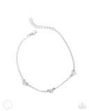 Paparazzi "Love Me Hopeless" White Anklet Bracelet Paparazzi Jewelry