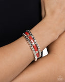 Paparazzi "Colorful Cadenza" Red Bracelet Paparazzi Jewelry