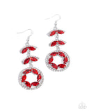 Paparazzi "Polished Pattern" Red Earrings Paparazzi Jewelry