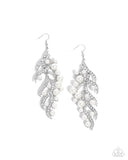 Paparazzi "Flourishing Fancy" White Earrings Paparazzi Jewelry