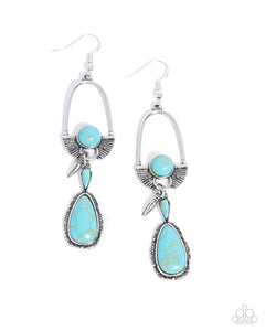 Paparazzi "Badlands Basic" Blue Earrings Paparazzi Jewelry