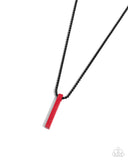 Paparazzi "Modern Mix" Red Men's Urban Necklace Unisex Paparazzi Jewelry