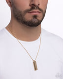 Paparazzi "Stare Down" Gold Mens Urban Necklace Unisex Paparazzi Jewelry