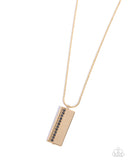 Paparazzi "Stare Down" Gold Mens Urban Necklace Unisex Paparazzi Jewelry