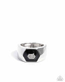 Paparazzi "Hexagonal Headliner" Black Mens Ring Paparazzi Jewelry