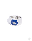 Paparazzi "Hexagonal Headliner" Blue Men's Ring Paparazzi Jewelry