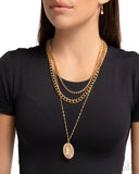 Paparazzi "Edgy Empire" Gold Necklace & Earring Set Paparazzi Jewelry