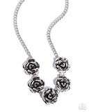 Paparazzi "Refreshing Roses" Silver Necklace & Earring Set Paparazzi Jewelry