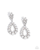 Paparazzi "Dapper Debut" White Post Earrings Paparazzi Jewelry